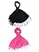 Craftshub Casual Soft Luxurious Solid Viscose Pashmina Black Pink Stole Combo of 2 RS.329.00