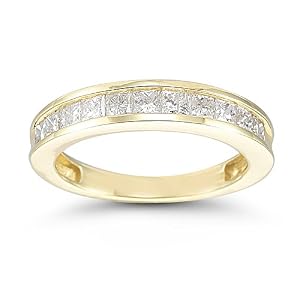 14k Yellow Gold Princess Cut Diamond Anniversary Band (1.00 cttw, I-J Color, I2-I3 Clarity)