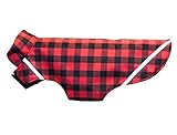 RC Pet Products West Coast Rain Wear Dog Coat, Size 24, Red Buffalo Plaid