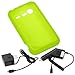 GTMax Green Soft Rubber Silicone Skin Protector Cover Case + Black Car Charger + Home Charger for Verizon HTC 6350 DROID INCREDIBLE 2 Android Phone