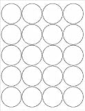 41QyvAWOK8L. SL160  240 2 INCH ROUND CIRCLE WHITE STICKERS FOR INKJET & LASER PRINTERS. Size: 8 1/2X11 STANDARD SHEETS LABELS