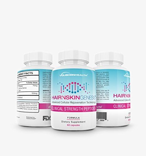 All Natural Hair, Skin and Nails Dietary Supplement by HairNSkinGenesis, 60 Count - The Golden Key To Natural Beauty and Health
