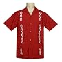 Men's Guayabera Shirt - Cool Mexican, Cuban Wedding and Cigar Clothing, Dark Red