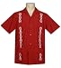 Men's Guayabera Shirt - Cool Mexican, Cuban Wedding and Cigar Clothing, Dark Red
