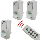 2 x Funksteckdose + 1 Funksteckdosen-Dimmer Fernbedienung Set - f�r den Innenbereich - 