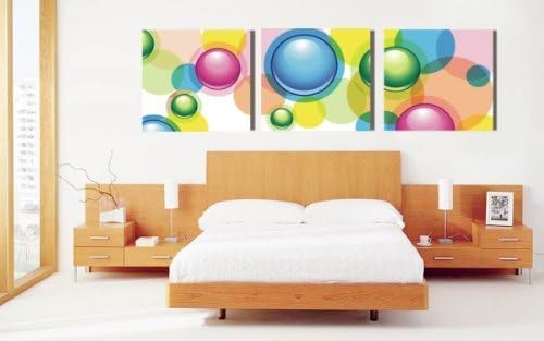 MOREWONDER Fashion Art Picture 3 Panels Fation Bubble Oil Painting Wall Painting Home Decor Art Paint on Canvas Each 50m YM-10099