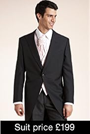 Big & Tall 1 Button Morning Jacket with Wool