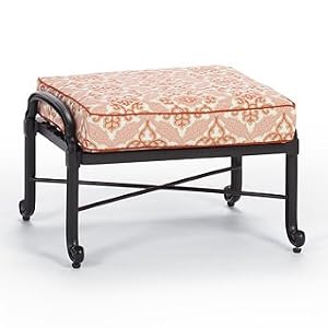 Carlisle Outdoor Ottoman with Cushion - Brick - Frontgate, Patio Furniture