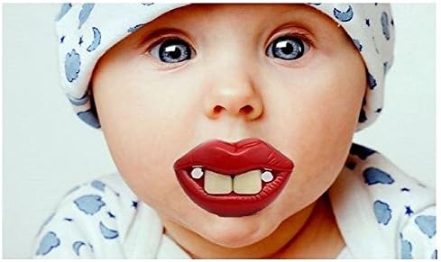 DOUBLE PACK "The Original" Happy Babies Funny Face & Teeth Pacifier (Seductive)
