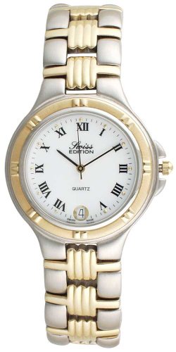 Swiss Edition Swiss Made Mens Two-Tone Watch with a White Dial