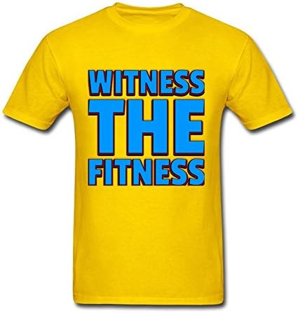 TAMIA Witness The Fitness Man Tee Shirts Natural CottonYellowL