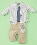 Guess - GUESS? Baby Boy 3-Piece Layered Shirt and Pant Set