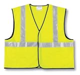 MCR Safety CVCL2SLL Safety Vest, Class 2, Poly Lime Green with 3M Reflective Stripe, Large