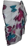 White Sarong with Butterfly Design