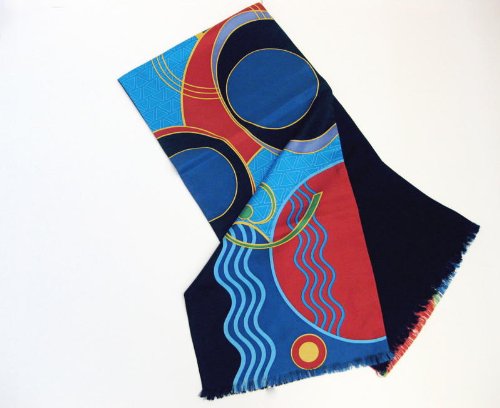 Shades of Blue Lined Coat Scarf