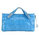 Croco Clutch Color: Blue Rain