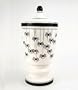 Halloween SPIDER Web Cookie Candy JAR Canister Urn with Lid, Black & White