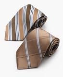 Club Room Taupe and Blue Ties Taupe Stripe No Size