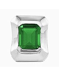 14K White Gold Emerald Cut Chatham Created Emerald Pendant -- LIFETIME WARRANTY