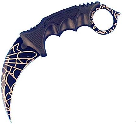 KUKEN CS:GO Counter Strike Hawkbill Scorpion Tactical Neck Spider Knife (Black Spider)