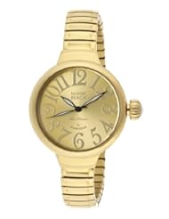Glam Rock Womens MBD27157 Miami Beach Art Deco Gold Tone Dial Gold Ion-Plated Stainless Steel Watch