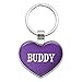 Graphics and More Metal Keychain Key Chain Ring Purple I Love Heart Names Male B Bren - Buddy