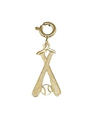 Gold-Plated 925 Sterling Silver Baseball Bats With Ball Pendant