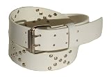 BeltsandStuds Goth Punk X Men Stud Studded White Snap on Belt
