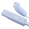 Easy Slip-On Silicone Skin Case for Nintendo Wii Remote Control & Nunchuk, Light Blue