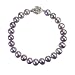 Lavender AAA Cultured Pearl Bracelet w. Platinum Overlay CAREFREE Sterling Silver Rose Clasp 7" (LS1R2)