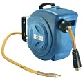 as - Schwabe 12612 automatischer Druckluftschlauch-Aufroller 10m blau 10m PVC-Gewebeschlauch 10x16, IP20 Innenbereich