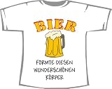 BIER formte diesen wunderschönen Körper; T-Shirt weiß, Gr. L
