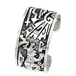 925 Silver Mexican-Inspired Art Cuff Bracelet
