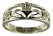 9ct White Gold Ladies Diamond Set Celtic Claddagh Ring