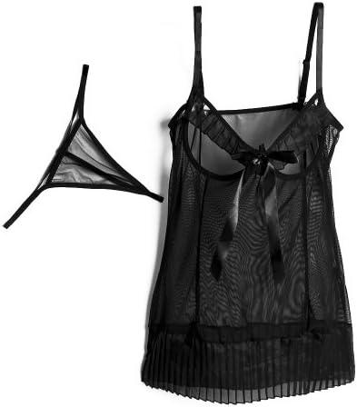 ANDI ROSE Women Sexy Lingerie Lace Underwear Outfit Babydoll + G-String Set (M)