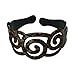 Brown 2 inch Curly Swirl Wide Headband (Motique Accessories)