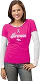 Denver Broncos Women's Pink Breast Cancer BCA Ribbon Script Long Sleeve Layered Tissue T-Shirt