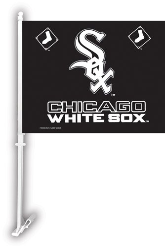 Chicago White Sox CAR FLAG w/Wall Brackett Set of 2