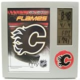 CALGARY FLAMES LCD DESK CLOCK ALARM PHOTO FRAME