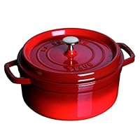 Staub 7 Quart Round Cocotte, Cherry