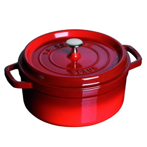Staub 7 Quart Round Cocotte, Cherry