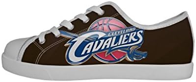 NBA Cleveland Cavaliers Team Logo Kid Girl's Canvas Shoes Lace Up Nonslip Fashion Sneakers