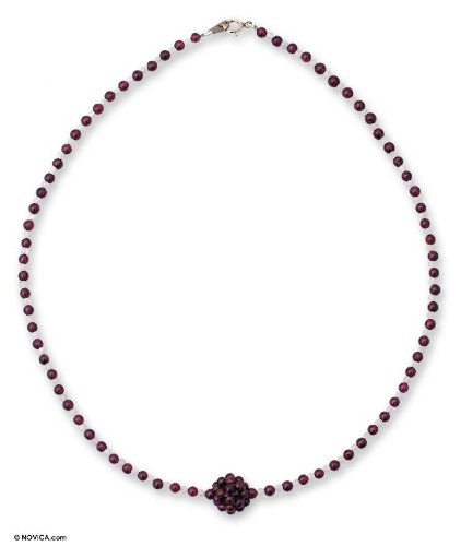 Garnet and moonstone necklace 17 L