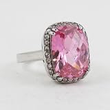 Pink and Silver Sterling Silver Ring Size 9