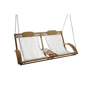 Deluxe Bent Oak Porch Swing Rollup - Polyester by 