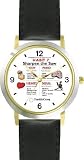 Habit 7 - Sharpen the Saw (English Text) - DELUXE TWO-TONE WATCH from THE 7 HABITS - WATCH COLLECTION BY WATCHBUDDY&reg; - Arabic Numbers - Black Leather Strap-Size-Women's Size-Small
