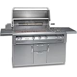 Alfresco Gas Grills Classic 56 Inch Propane Gas Grill With Side Burners And Rotisserie On Cart