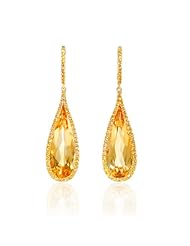 Yellow Sapphire and Citrine 18k Yellow Gold Dangle Earrings