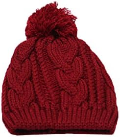 Senchanting Winter Warm Twist Gorro Beret Ball Knitting Wool Beanie Cap Hat (Red)