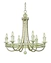 Candice Olson 7451-6H Aristocrat Chandelier Soft Gold with Crystal Prisms and Faux Candle Drips, Diameter 30-Inch by Height 30-Inch